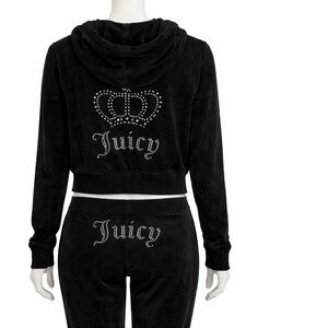 Juicy Couture Black cropped Hoodie L